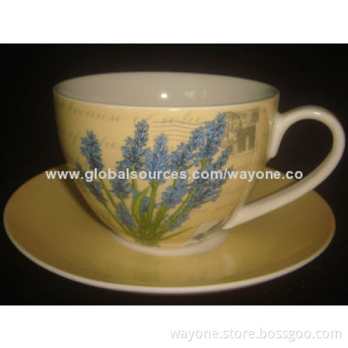 9oz New Bone China Mug, with Sunflower Design, Ideal for Gifts or Promotions, Food-safe